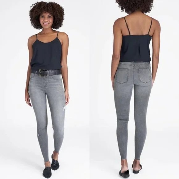 Spanx Vintage Distressed‎ Ankle Skinny Jeans Grey - Picture 1 of 12